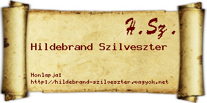 Hildebrand Szilveszter névjegykártya